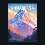 Carte Postale Annapurna Nepal Travel Art Vintage<br><div class="desc">Annapurna dans un style vectoriel. Annapurna est une montagne située dans la chaîne montagneuse Annapurna de la province de Gandaki,  au centre-nord du Népal. C'est la 10ème plus haute montagne du monde.</div>