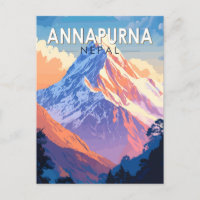 Annapurna Nepal Travel Art Vintage