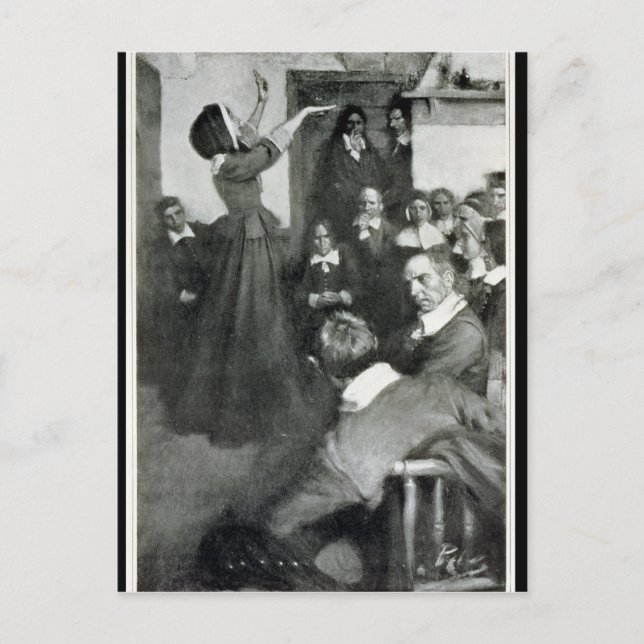 Carte Postale Anne Hutchinson prêchant dans sa Chambre à Boston (Devant)