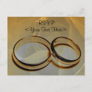 Carte Postale Anneaux de mariage en or et rose
