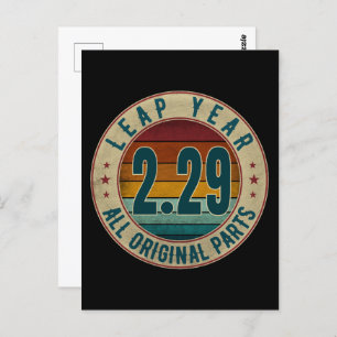 Carte Postale Année bissextile vintage 29 février Toutes les piè