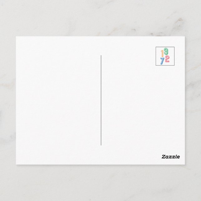 Carte Postale Année de naissance - 1972 - 50e anniversaire (Dos)