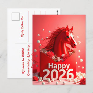 Carte Postale Année du cheval 2026