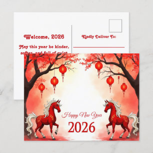 Carte Postale Année du cheval 2026