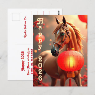 Carte Postale Année du cheval 2026