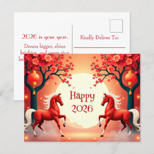 Carte Postale Année du cheval 2026