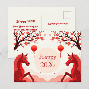 Carte Postale Année du cheval 2026