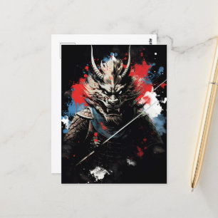 Carte Postale Année du Dragon Samurai