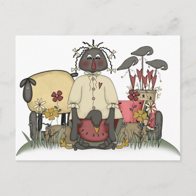 Carte Postale Annie Doll Moutons et corbeaux (Devant)