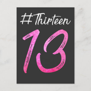Carte Postale Anniversaire 13 ans Treize Filles Adolescente Offi