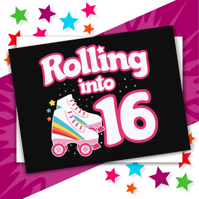 Carte Postale Anniversaire 16 Ans Patin à Roulettes 16 Ans (Créateur téléchargé)