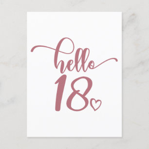 Carte Postale Anniversaire 18 ans Femmes Bonjour 18 Mignon 18 An