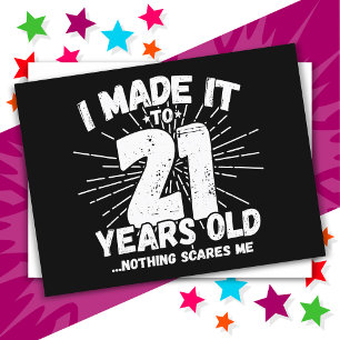 Carte Postale Anniversaire 21 Ans Sarcastique Mème Drôle