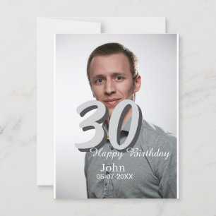 Carte Postale anniversaire 30 ans ajouter nom date année photo b