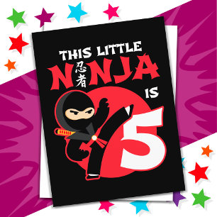 Carte Postale Anniversaire 5 Ans Enfants Fête Petit Ninja 5