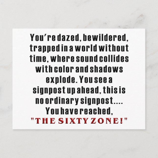 Carte Postale Anniversaire 60 ans (Devant)