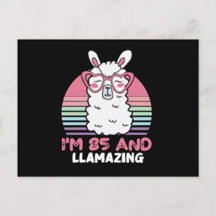 Carte Postale Anniversaire 85 ans Llamazing Lama Cadeau d'annive