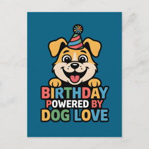 Carte Postale Anniversaire alimenté par l'amour des chiens Desig