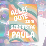 Carte Postale ANNIVERSAIRE Arc-en-ciel coloré<br><div class="desc">Carte faite à la main pour vous ! Adaptez-les à votre propre texte en cliquant sur "personnalisation" pour changer le nom ou changer le texte,  la couleur et la police. Dans mon magasin,  regardez bien d'autres couleurs et designs,  ou faites-moi savoir si vous voulez quelque chose d'individuel !</div>
