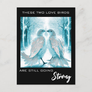 Carte Postale *~* Anniversaire Art Inséparables AP54 Hiver