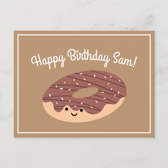 Carte Postale Anniversaire au Chocolat Brun (Devant)