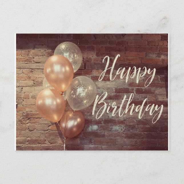 Carte postale anniversaire ballon mignon (Devant)