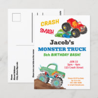 Anniversaire Bash Monster Truck Crash Smash Aquare
