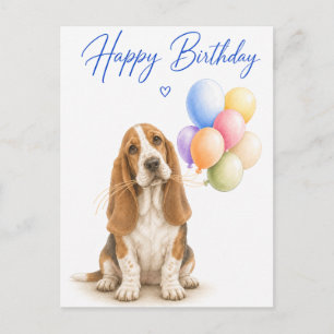 Carte Postale Anniversaire Basset Hound