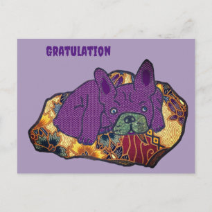 Carte Postale Anniversaire Bouledogue Français French Bulldog