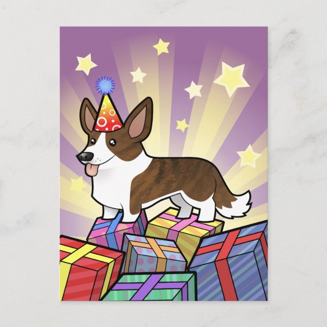 Carte Postale Anniversaire Cardigan Welsh Corgi (Devant)