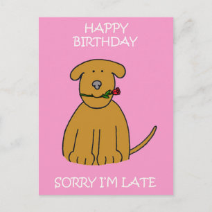Carte Postale Anniversaire Cartoon Puppy