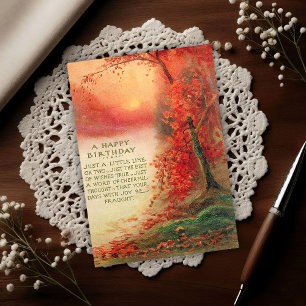 Carte Postale Anniversaire Crépuscule Automnal Vintage 1917