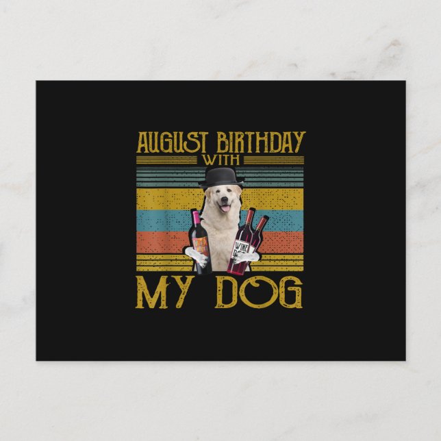 Carte Postale Anniversaire d'août avec mon chien des Pyrénées 20 (Devant)