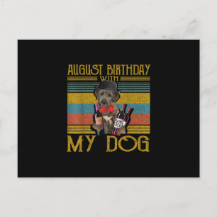 Carte Postale Anniversaire d'août avec mon chien Irish Wolfhound