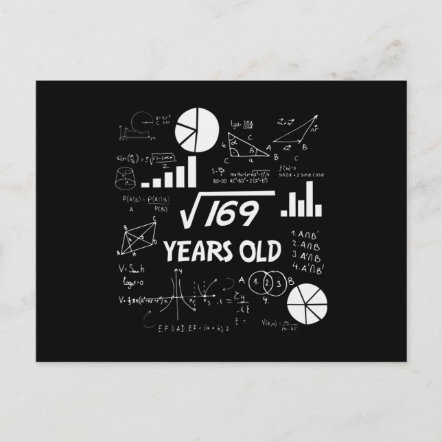 Carte Postale anniversaire de 13 ans Geeky Math 13e anniversaire (Devant)