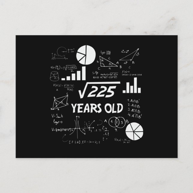 Carte Postale anniversaire de 15 ans Geeky Math 15e anniversaire (Devant)
