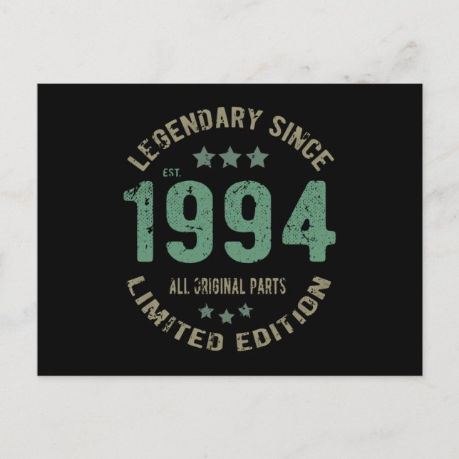 Carte Postale anniversaire de 27 ans 1994 Légende depuis 27e ann (Devant)