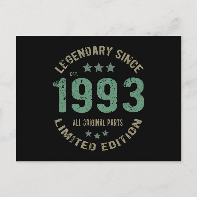 Carte Postale anniversaire de 29 ans 1993 Légende depuis 29e ann (Devant)