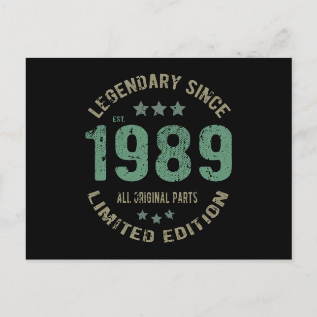 Carte Postale anniversaire de 36 ans 1989 Légende 36e anniversai (Devant)