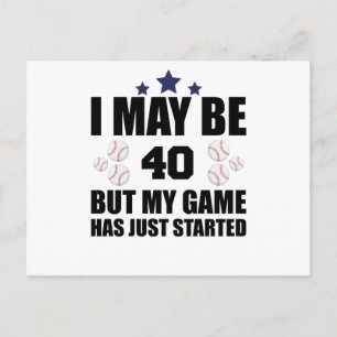 Carte Postale Anniversaire de 40 ans drôle Fan de Baseball 40 an