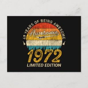 Carte Postale anniversaire de 49 ans 1972 stupéfiant depuis 49e