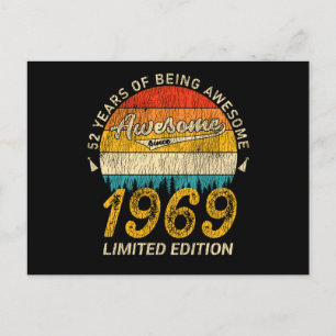 Carte Postale anniversaire de 52 ans 1969 stupéfiant depuis 52e