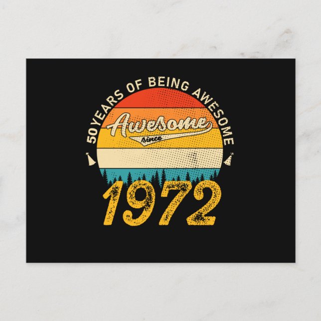 Carte Postale anniversaire de 53 ans 1972 Magnifique 53e anniver (Devant)