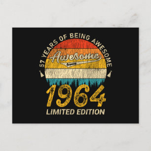 Carte Postale anniversaire de 57 ans 1964 stupéfiant depuis 57e