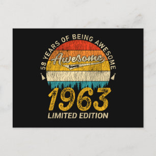 Carte Postale anniversaire de 58 ans 1963 stupéfiant depuis 58e