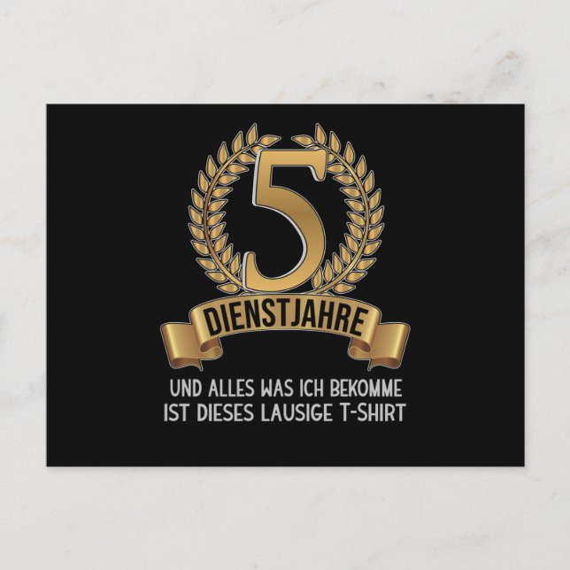 Carte Postale Anniversaire de 5 ans dans l'entreprise (Devant)