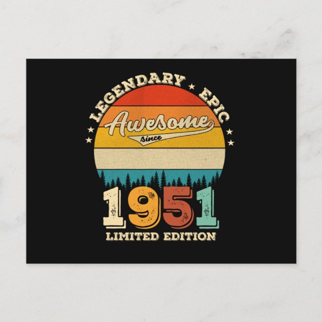 Carte Postale anniversaire de 74 ans 1951 Magnifique 74e anniver (Devant)