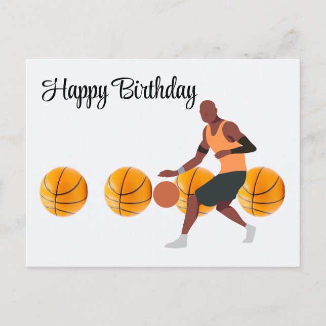 Carte postale anniversaire de basket pour le joueu (Devant)