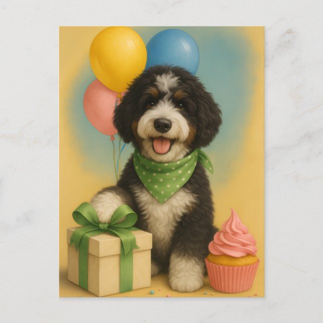 Carte Postale Anniversaire de Bernadoodle (Devant)