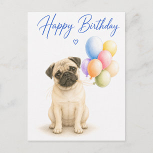 Carte Postale Anniversaire de Bouledogue Français